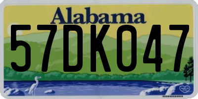 AL license plate 57DK047