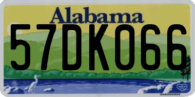 AL license plate 57DK066