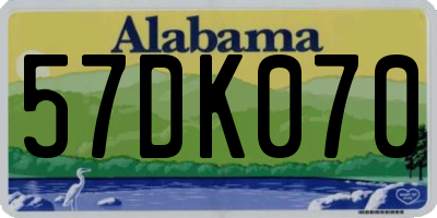 AL license plate 57DK070