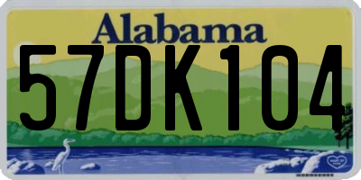 AL license plate 57DK104