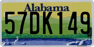 AL license plate 57DK149