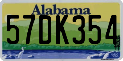 AL license plate 57DK354