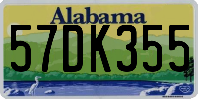 AL license plate 57DK355