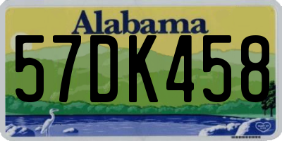 AL license plate 57DK458