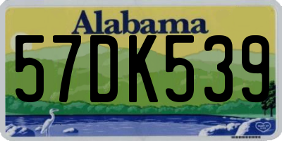 AL license plate 57DK539