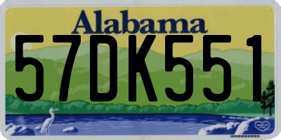 AL license plate 57DK551