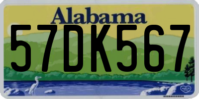 AL license plate 57DK567