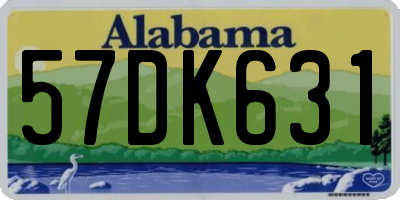 AL license plate 57DK631