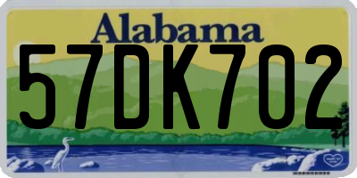 AL license plate 57DK702