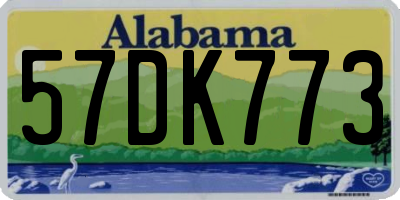 AL license plate 57DK773