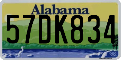 AL license plate 57DK834