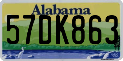 AL license plate 57DK863