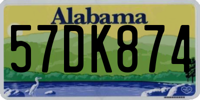 AL license plate 57DK874