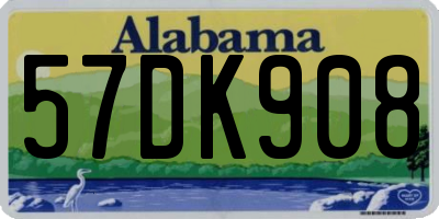 AL license plate 57DK908