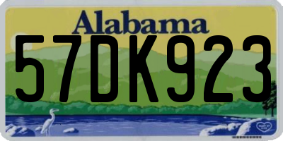 AL license plate 57DK923