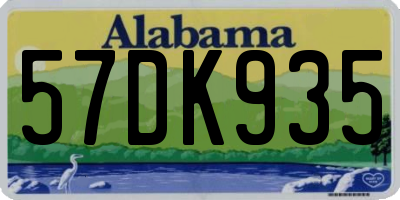AL license plate 57DK935