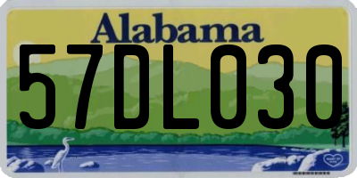 AL license plate 57DL030