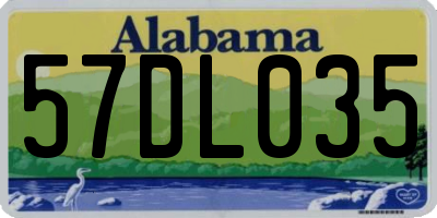 AL license plate 57DL035