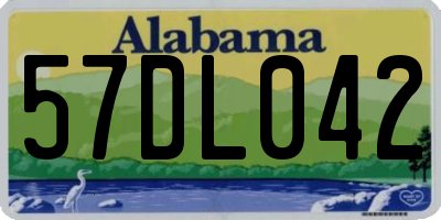 AL license plate 57DL042