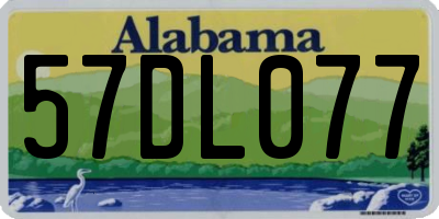 AL license plate 57DL077