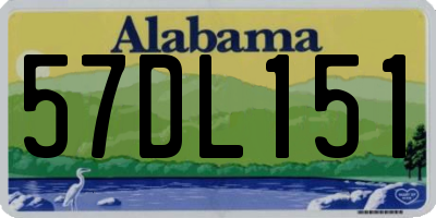 AL license plate 57DL151