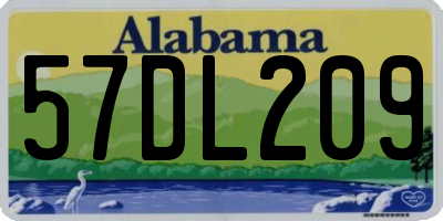 AL license plate 57DL209