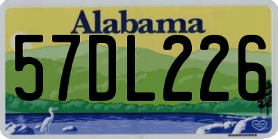 AL license plate 57DL226