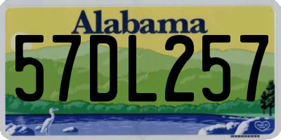 AL license plate 57DL257