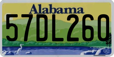 AL license plate 57DL260