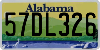 AL license plate 57DL326