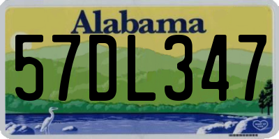 AL license plate 57DL347