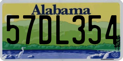 AL license plate 57DL354
