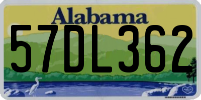 AL license plate 57DL362