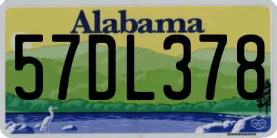 AL license plate 57DL378