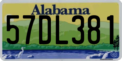 AL license plate 57DL381