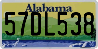 AL license plate 57DL538