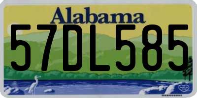 AL license plate 57DL585