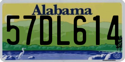 AL license plate 57DL614