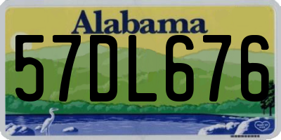 AL license plate 57DL676