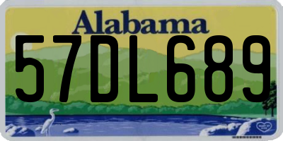 AL license plate 57DL689