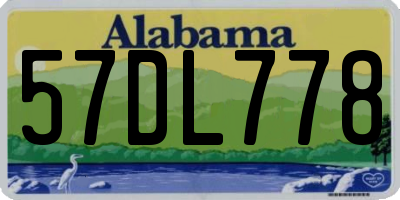 AL license plate 57DL778