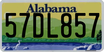 AL license plate 57DL857