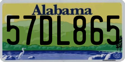 AL license plate 57DL865