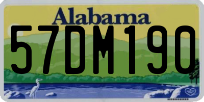 AL license plate 57DM190