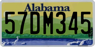 AL license plate 57DM345