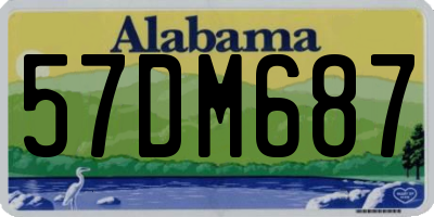 AL license plate 57DM687