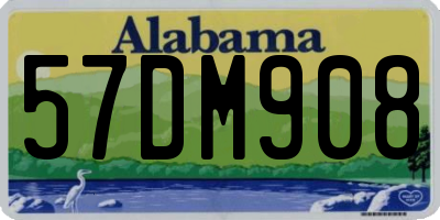 AL license plate 57DM908