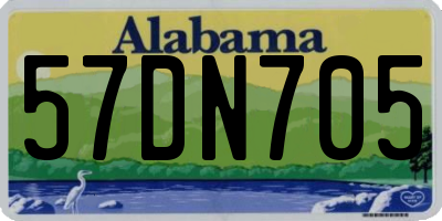 AL license plate 57DN705
