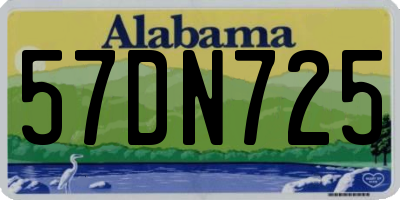 AL license plate 57DN725