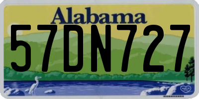 AL license plate 57DN727